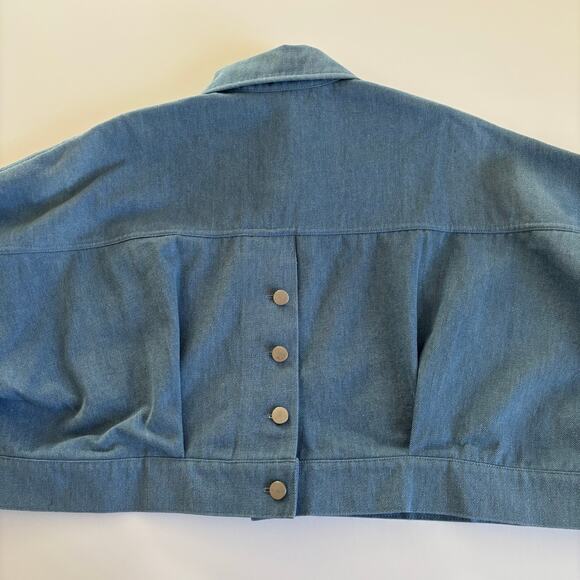 Windsor Cropped Jean Jacket Light Blue Wash Denim Women’s Small Cotton-blend - Picture 6 of 7